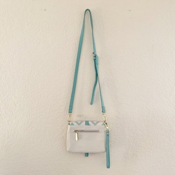Charming Charlie Turquoise Striped Crossbody Purse - Picture 2 of 10